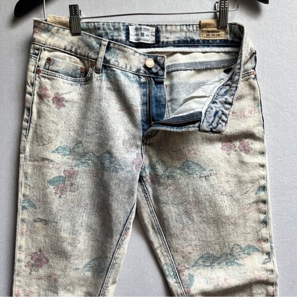 Insight beautiful scenery printed mid rise slim denim Sz 31” - Picture 6 of 14